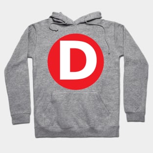 Letter D Big Red Dot Letters & Numbers Hoodie